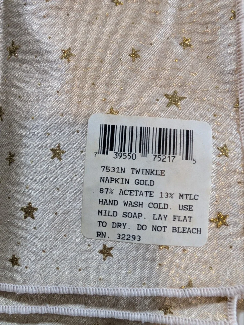Vintage Celestial Placemat Napkin Set 2 Each 90s Y2K Metallic Stars